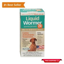 2X Liquid Wormer for Dogs Cats - Fast-Acting Health Solution, 2 Fl Oz