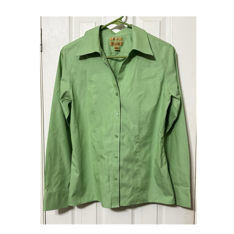 Westbound Gold Label Non-Iron 100% Cotton Green Button-Up Blouse Size 6
