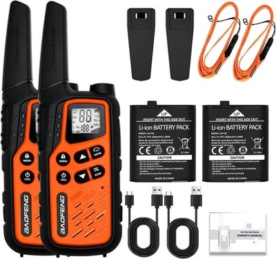 2 PACK Long Range Walkie Talkie 100 Mile Two Way Radio Charge Headset Waterproof