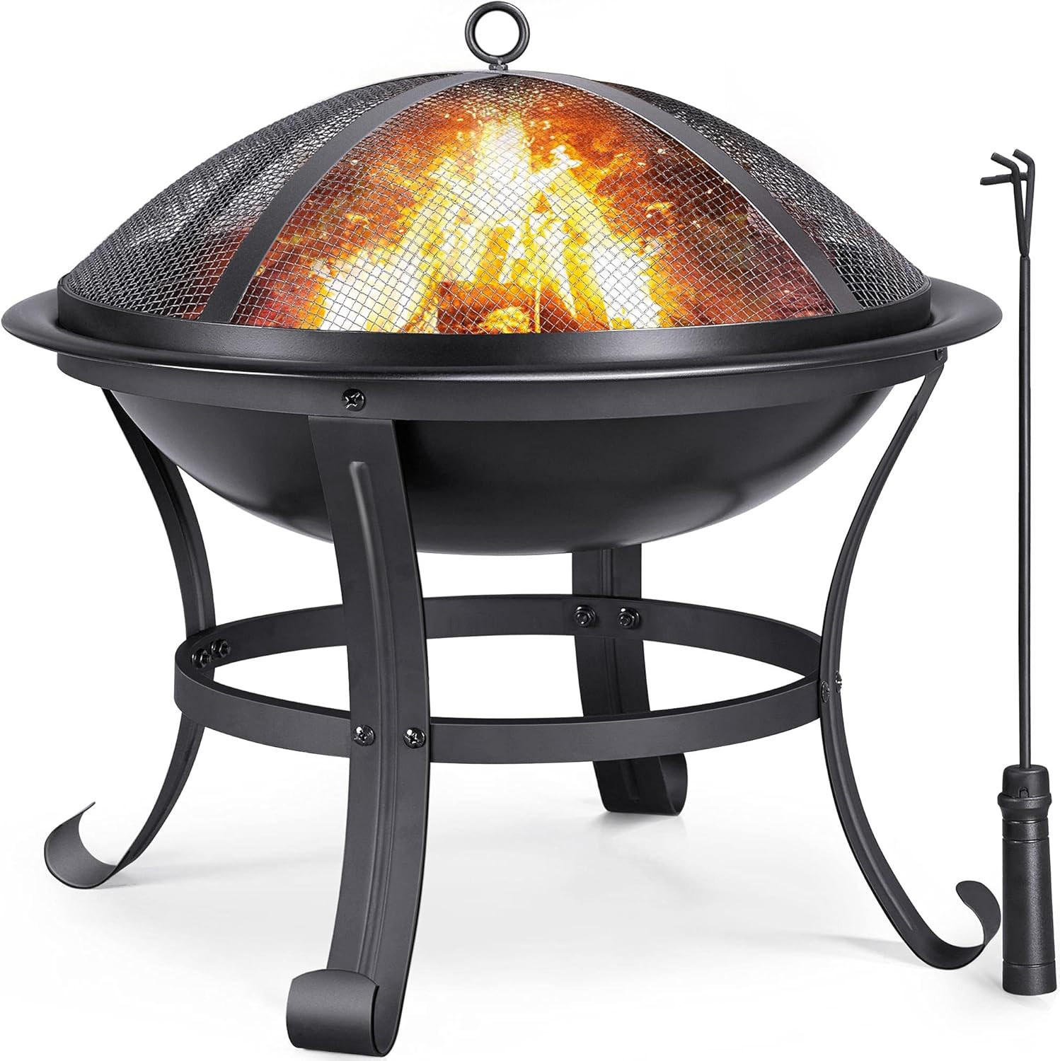 Braciere da Giardino 60cm con Parascintille e Attizzatoio - Offerta Outdoor