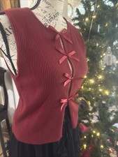 Tanque de vino rayado con lazos L Sobo Boutique nuevo con etiquetas Ret $48.00 💕