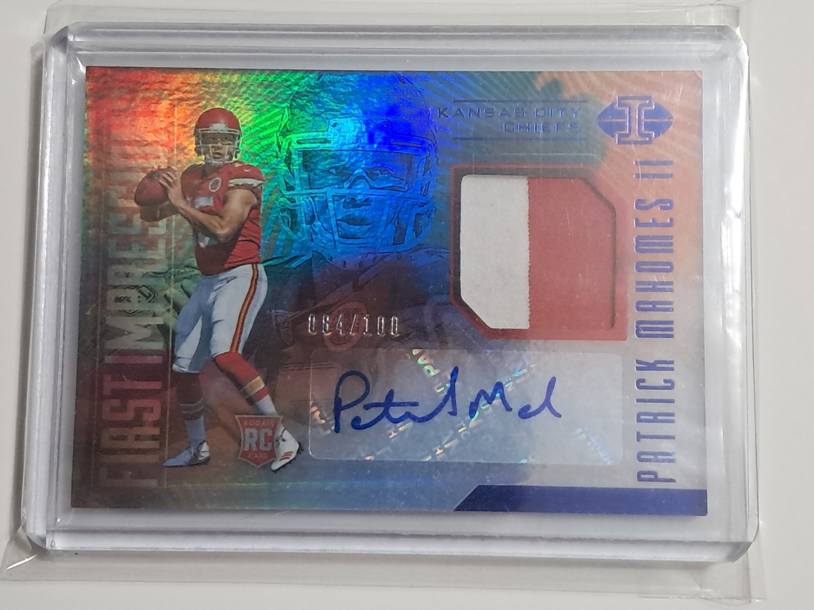 2017 PANINI ILLUSIONS #107 PATRICK MAHOMES II ROOKIE RC #84/100 PATCH AUTO RPA