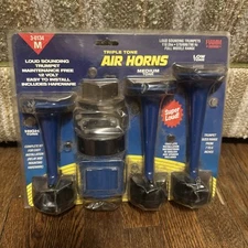FIAMM Triple Tone Air Horns Low Medium High Tones 3-0134 M NIP Trumpets