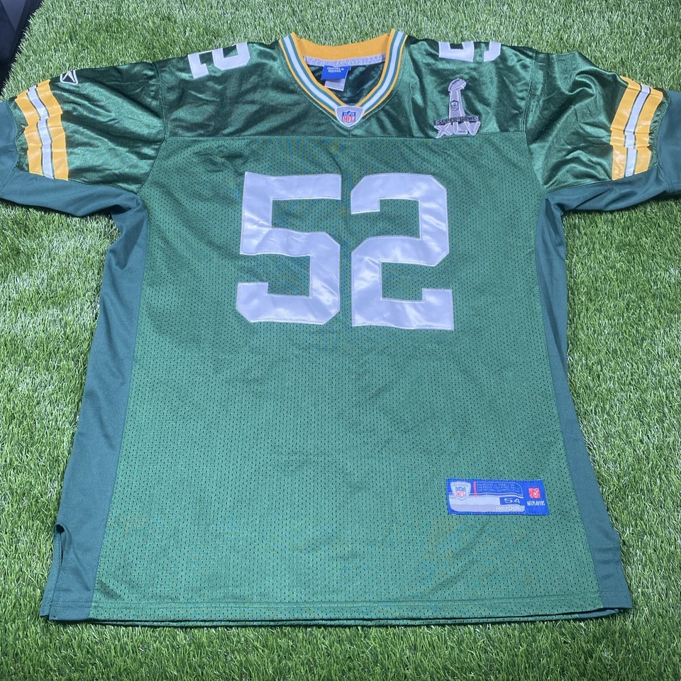 Camiseta deportiva Clay Matthews Green Bay Packers Super Bowl XLV Reebok para hombre 54 cosida Foto 3 de 4