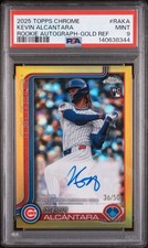 2025 Topps Chrome Kevin Alcantara Rookie Gold Auto #RA-KA PSA 9 Mint None Higher