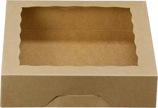 15-Pack 10-Inch Kraft Bakery Boxes with PVC Window for Cookies and Pies