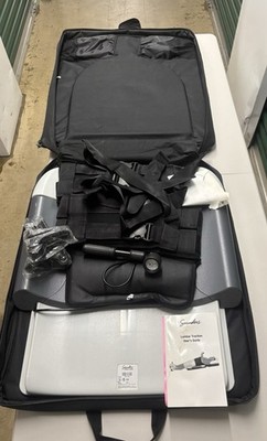 Saunders Lumbar Traction Device Hand Pump & Travel Case With Wheels  Very Nice