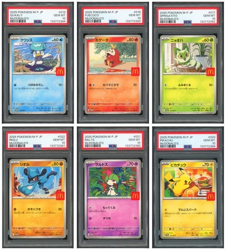 Pokemon PSA 10*6 Pikachu McDonald's Promo Complete Set 2025 Japanese