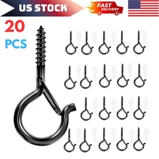 20 Pack Ceiling Eye Hooks Screw Hooks for Hanging Plants Outdoor String Lights