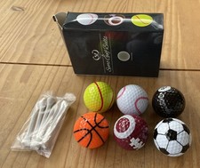 Novelty Golf Balls-Sport Mix-6 ballsGenius Golf.New-Box has slight wear readdesc