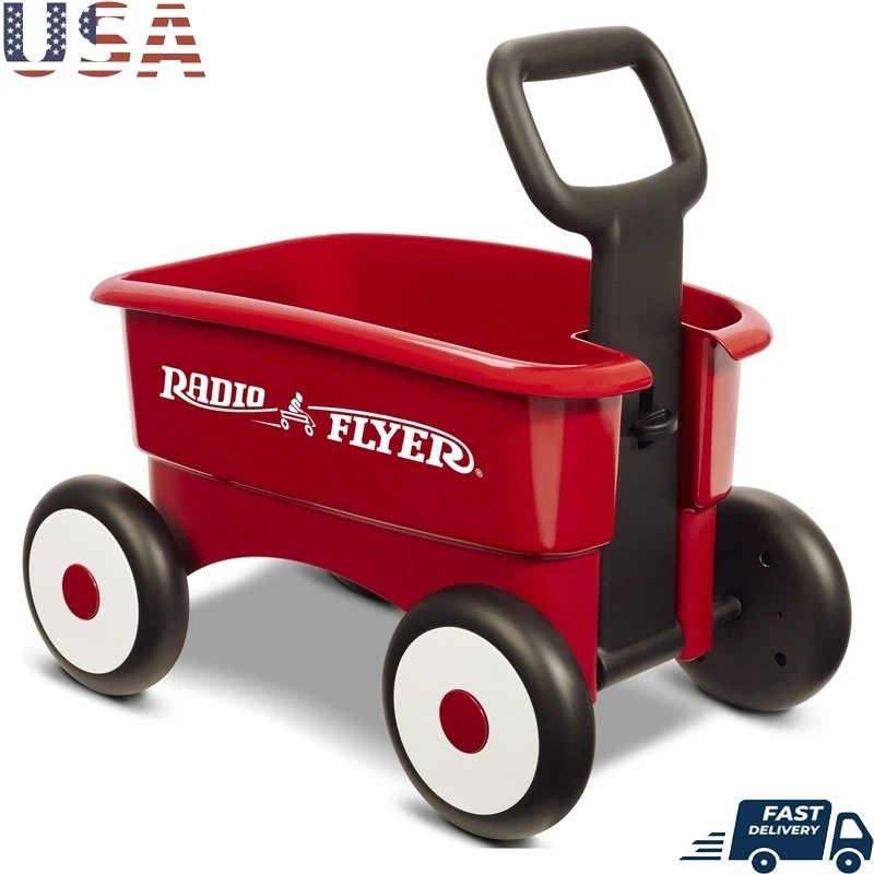 2-in-1 Wagon Walker Pull Toy Toddlers XL Storage Beginner Walker Age 1-4 New