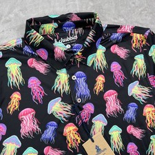 Chubbies Shirt Mens Small Black Dont Be Jelly Fish Performance Polo 2.0 Golf NWT