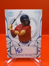 2024 Leaf Trinity Blue Miguel Bleis Auto Autograph RC Rookie 30/49 RED SOX
