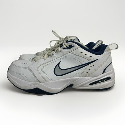 Nike AIR MONARCH IV Men White Blue 102 Walking Shoes Sneakers Size 11