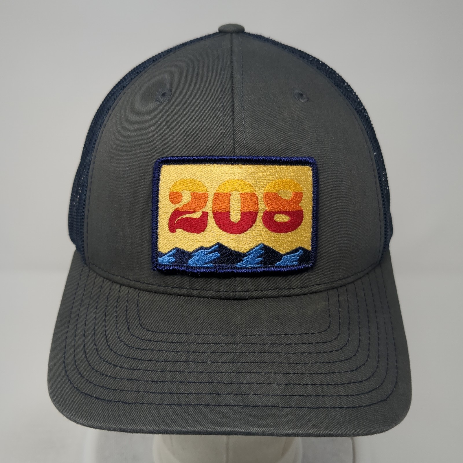 208 Patch Snapback Mesh Back Trucker Hat Multicol… - image 2