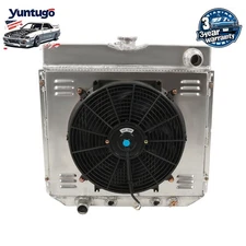 3 Row Aluminum Radiator Shroud fan For Ford Maverick 1963-77 Pinto Mercury Comet