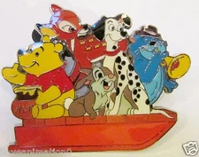 Disney D23  Walt Disney Productions Holiday Greeting Pooh Bear Bambi Thumper Pin