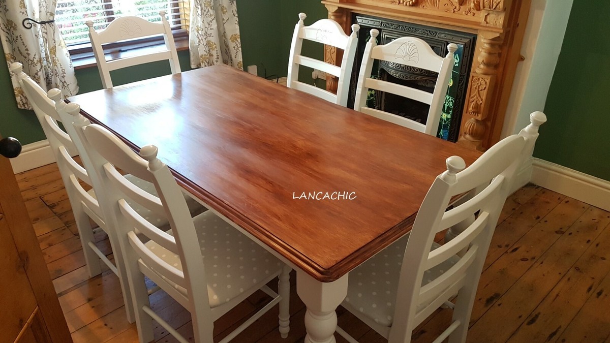 Absolute Stunning 6ft x 3ft Table And Chairs White-Cream-Grey-Off White