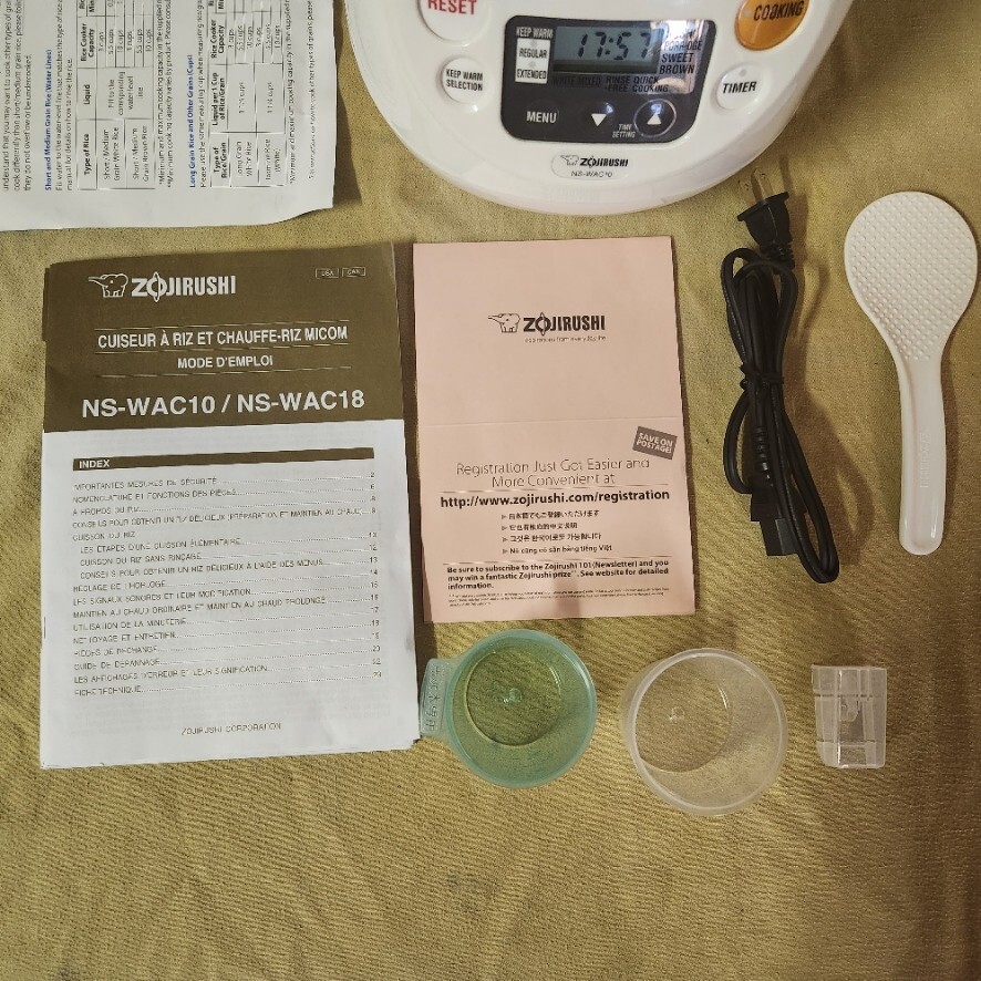 Zojirushi NSWAC10WD 5.5 Cup Electric Rice Cooker NSWAC10WD White
