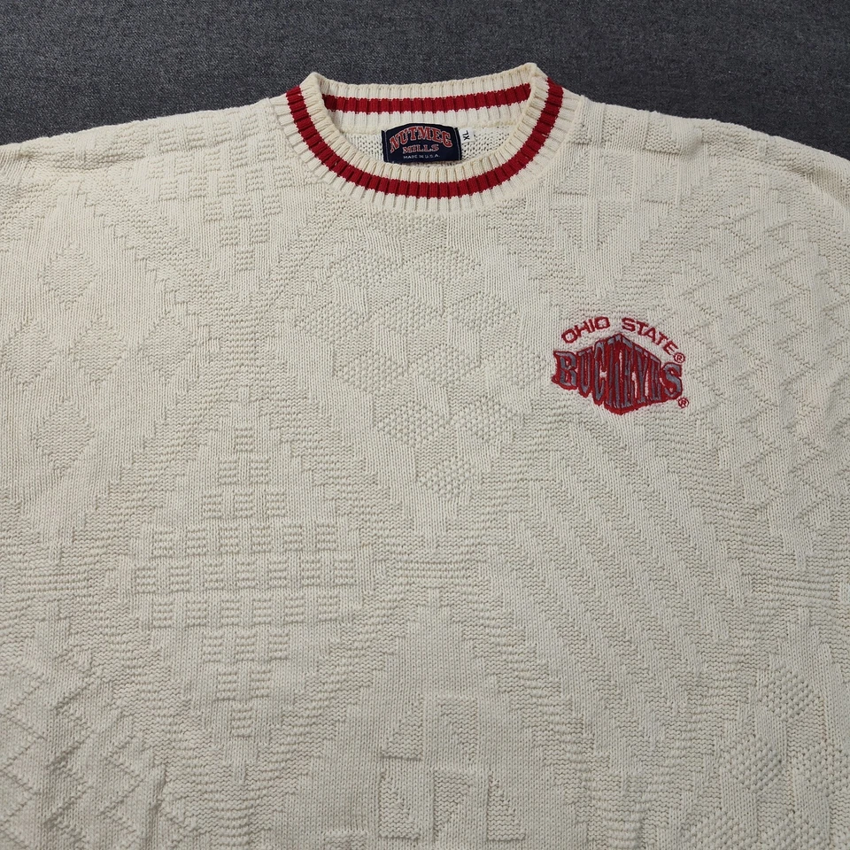 Sudadera de Colección Ohio State Buckeyes Cuello Redondo Suéter Tejido con Cable XL Nutmeg Mills Foto 2 de 4