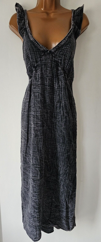 Electric & Rose Charcoal 100% Cotton Gauze Sleeveless Dress. Size S