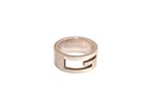 Authentic GUCCI Vintage G Logo Ring USA Size 4 Silver 5691M