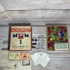 Vintage 1936 Parker Brothers Monopoly Game - No Board - Pieces Houses Money Etc