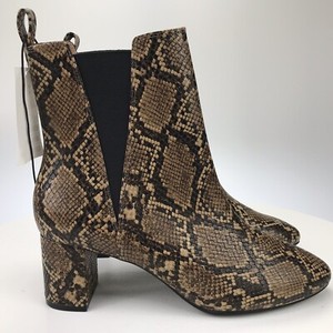 snake print heel booties