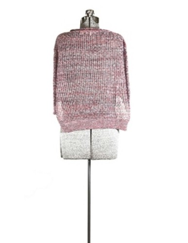 NWT $245 Women INHABIT Gray White Linen Fishnet Mesh Sweater Size S Knit Chunky - Picture 5 of 11