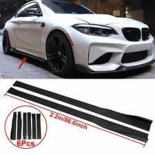 2.2m/86.6" Universal Car Side Skirt Extension Rocker Panel PP Splitter Lip
