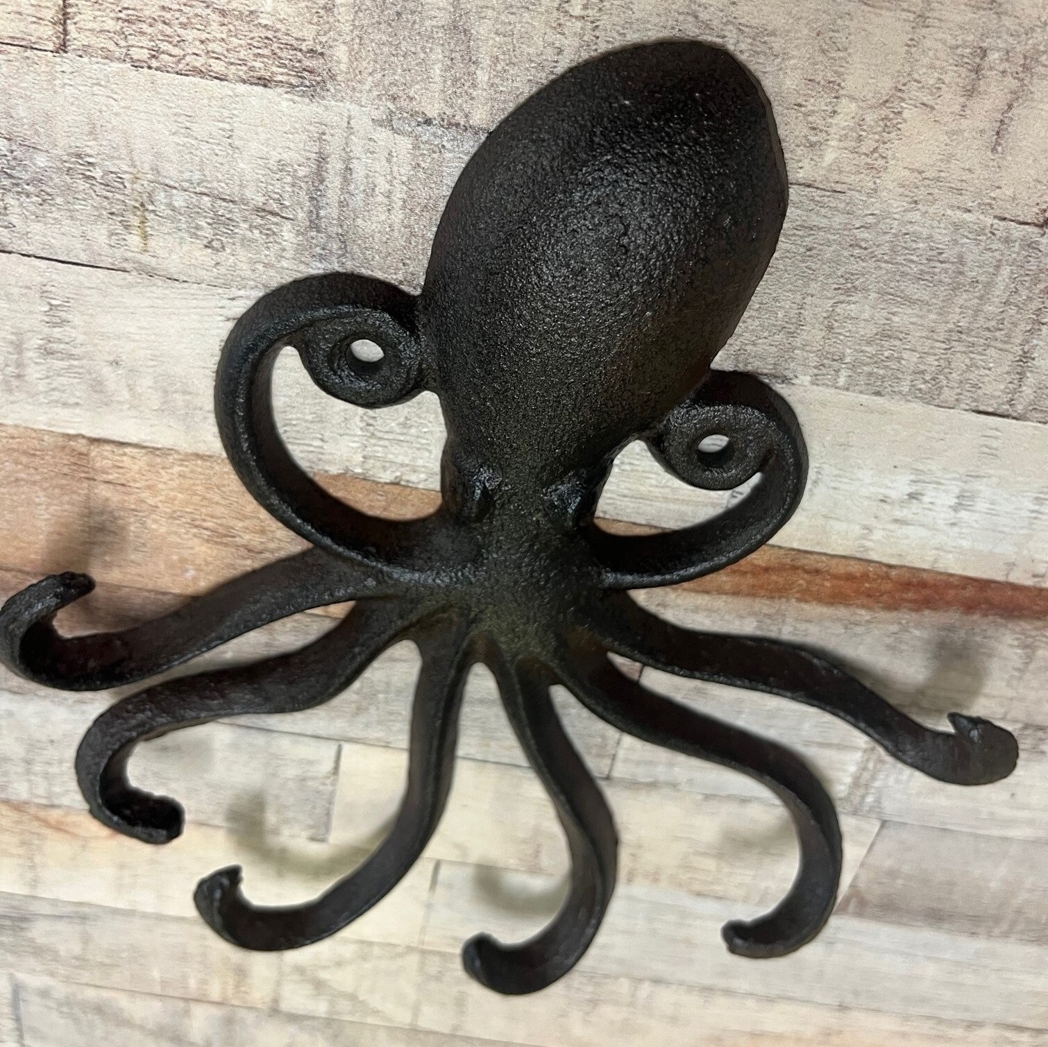 Octopus Wall Hook Rack Coat, Lead, Bag & Key Hanger in Cast Iron (Pack