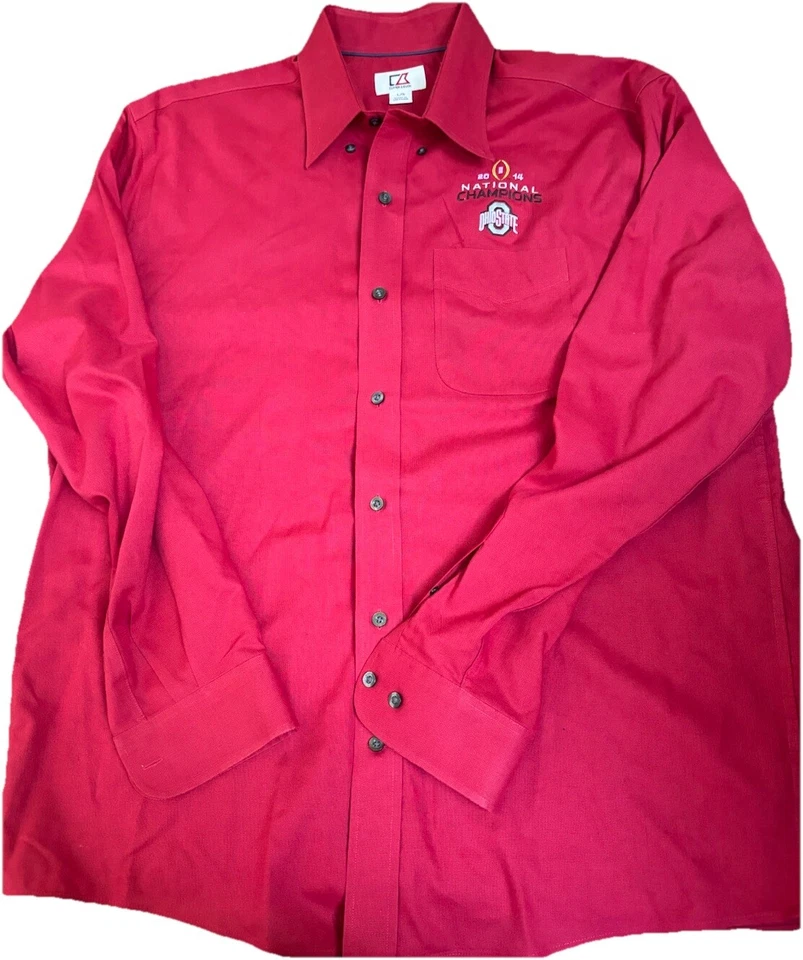 Button Down  Shirt Ohio State Buckeyes Football Mens Large 2014 NTL Champions - Image 3 of 4