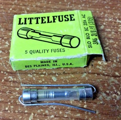 4 pcs Littelfuse 315.375 Series 3AG Slo-Blo Pigtail Glass Fuse 3/8A 0 ...