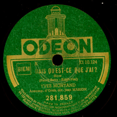 YVES MONTAND -CHANSON- Mais quest - ce que j'ai?   78rpm  Schellackplatte  S2217
