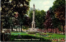 Postcard Lawrence Common Monument Gardens Park Massachusetts D209