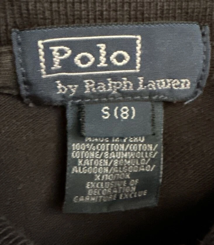 Vintage Polo Ralph Lauren Boys Shirt Boys 8 Black Long Sleeve Double Big Pony - Image 3 of 4