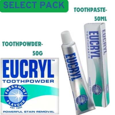 Eucryl Smokers Toothpaste & powder Freshmint Powerful Stain Removal ...