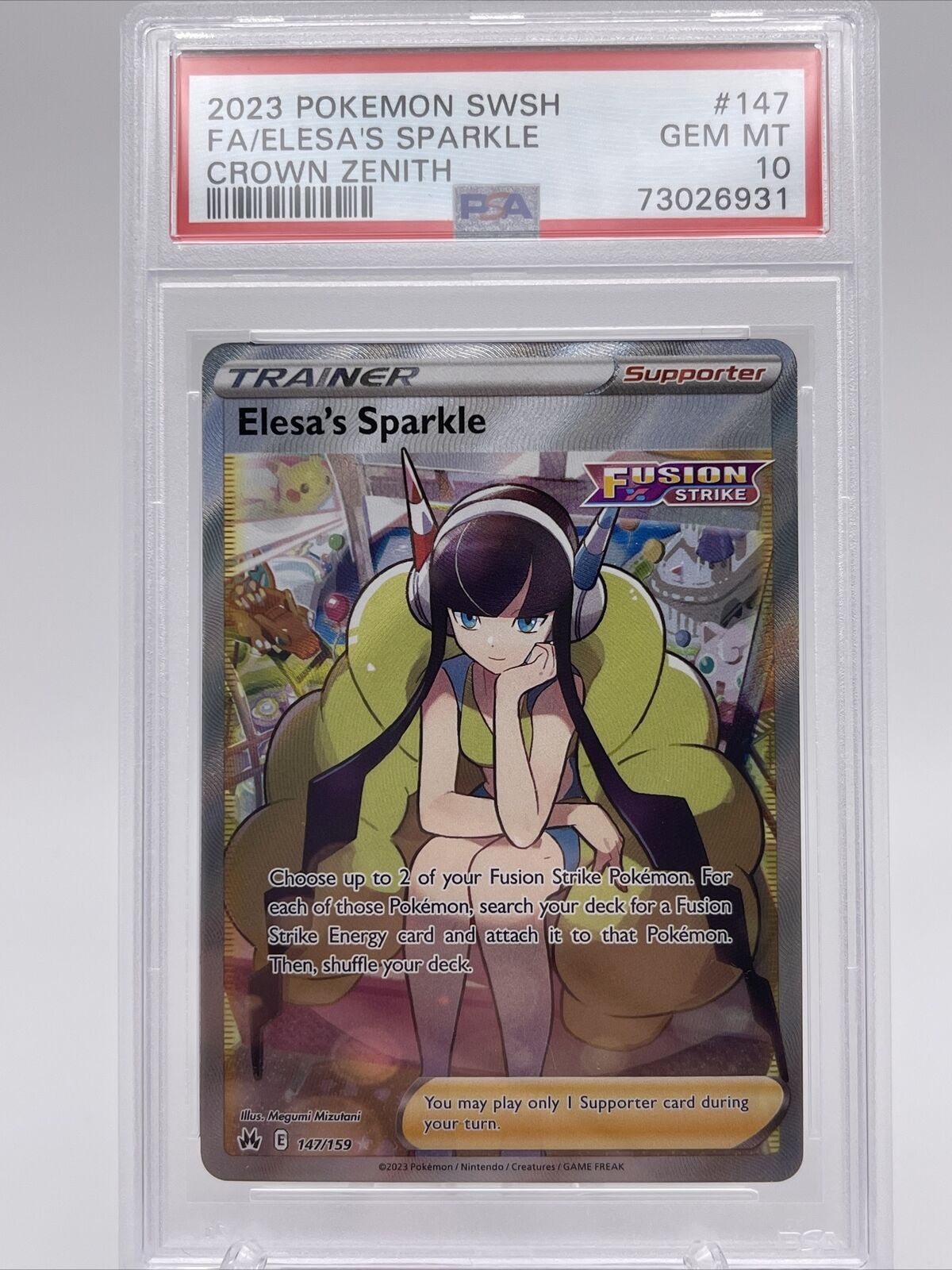 PSA 10 Gem Mint 2023 Pokemon Crown Zenith Raikou V Full Art #GG41