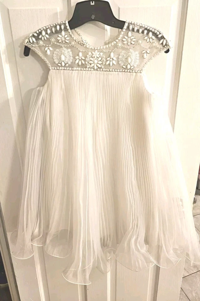 GIRLS  VANILLA MINI DRESS MARCHESA FROM NEWMAN MARCUS SIZE  LARGE  - Image 3 of 4