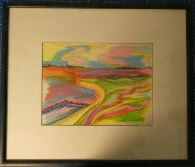Unbekannter Künstler Pastellkreide 1990 sign. LSD Trip 54x46cm G-7712