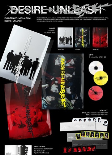 ENHYPEN Album DESIRE : UNLEASH MAKE Ver CD+80p Book+P.Card+Sticker+F.Poster+Gift - Picture 2 of 9
