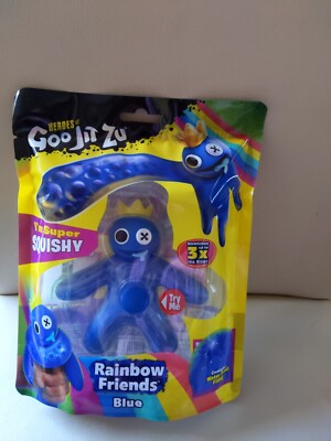 Goo Jit Zu Rainbow Friends Blau – Super Dehnbare, Quetschbare Actionfigur Mit Wasserperlen-Füllung Für Kinder