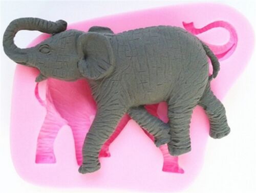 SILICONE 3D BAKING MOLD ELEPHANT 2 FONDANT CAKE CUTTER DECORATION BIRTHDAY - Picture 1 of 2