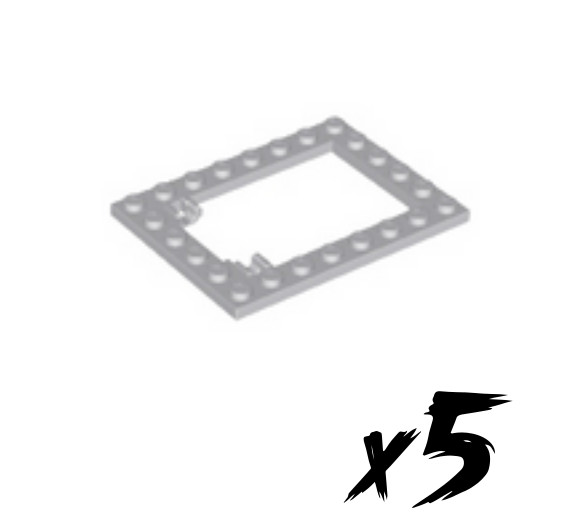 5X Lego 92107 • 6X8 Platte • Plate Modified • Hellgrau • Light Bluish Gray-image