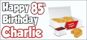 2 Personalised Chicken Nuggets 85th Birthday Banners Decorations Mens Ladies Ebay