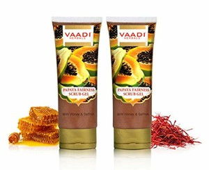 Vaadi Herbals Papaya Fairness Scrub Gel With Honey Saffron 110gm X 2 Ebay