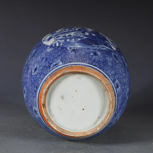 Beautiful Chinese Hand Painting Blue&white Porcelain scenery Pot - Picture 7 of 7