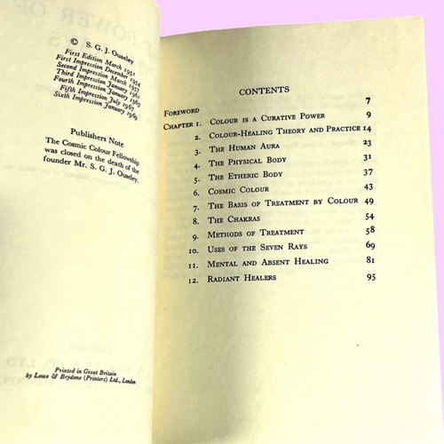 The Power of the Rays: Science of Colour-Healing (1969) S.G.J. Ouseley UK PB VG - Picture 2 of 4