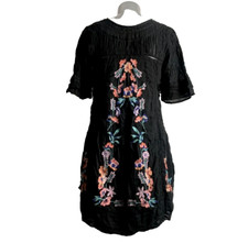 Free People Tunic Top/Dress Embroidered Floral Boho Lined Shirt Size Small/XS?