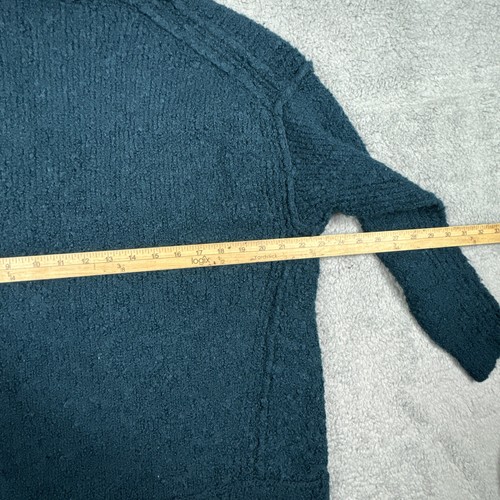 Free People Sweater Womens XS Teal Chunky Oversized Deep V Neck Acrylic Alpaca - Picture 5 of 7